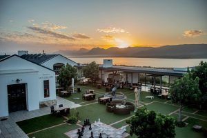 Benguela Cove Lagoon Estate at sunset on a summers day. Benguela Cove Lagoon Estate
