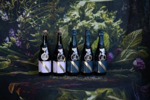 Newstead Wine Estate wine selection on display in the bar. Newstead Wine Estate wine selection