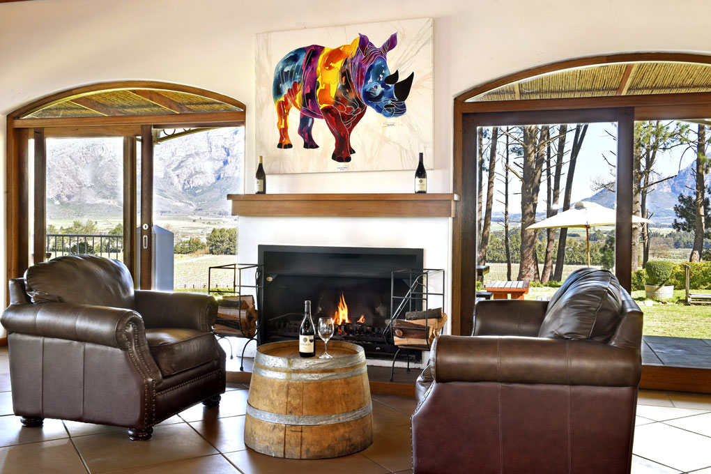 Topiary Wine Estate fire place